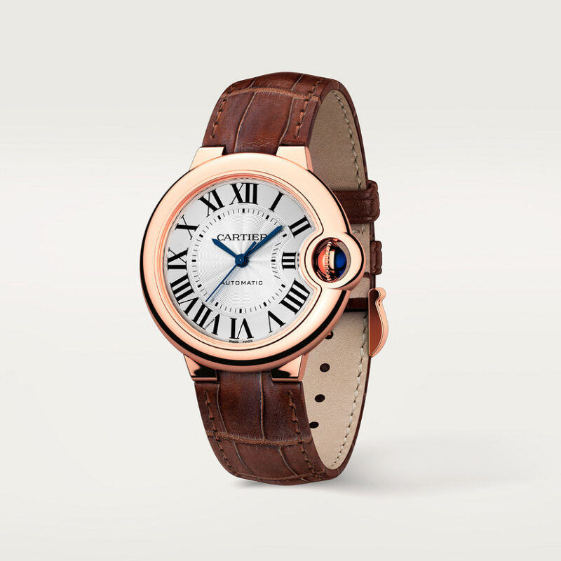 BALLON BLEU DE CARTIER WATCH 33MM ROSE GOLD LEATHER CRW6920097 - Image 3