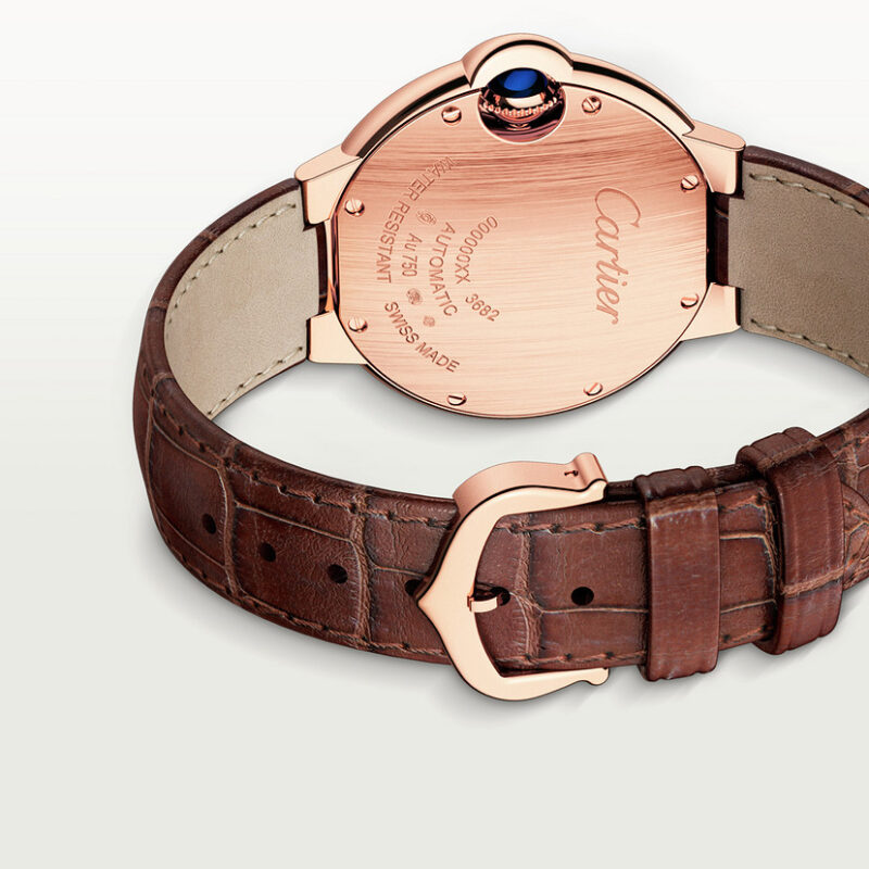 BALLON BLEU DE CARTIER WATCH 33MM ROSE GOLD LEATHER CRW6920097 - Image 4