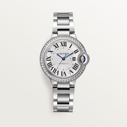BALLON BLEU DE CARTIER WATCH 33 MM STEEL DIAMONDS CRW4BB0023