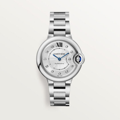 BALLON BLEU DE CARTIER WATCH 33 MM STEEL DIAMONDS CRW4BB0021