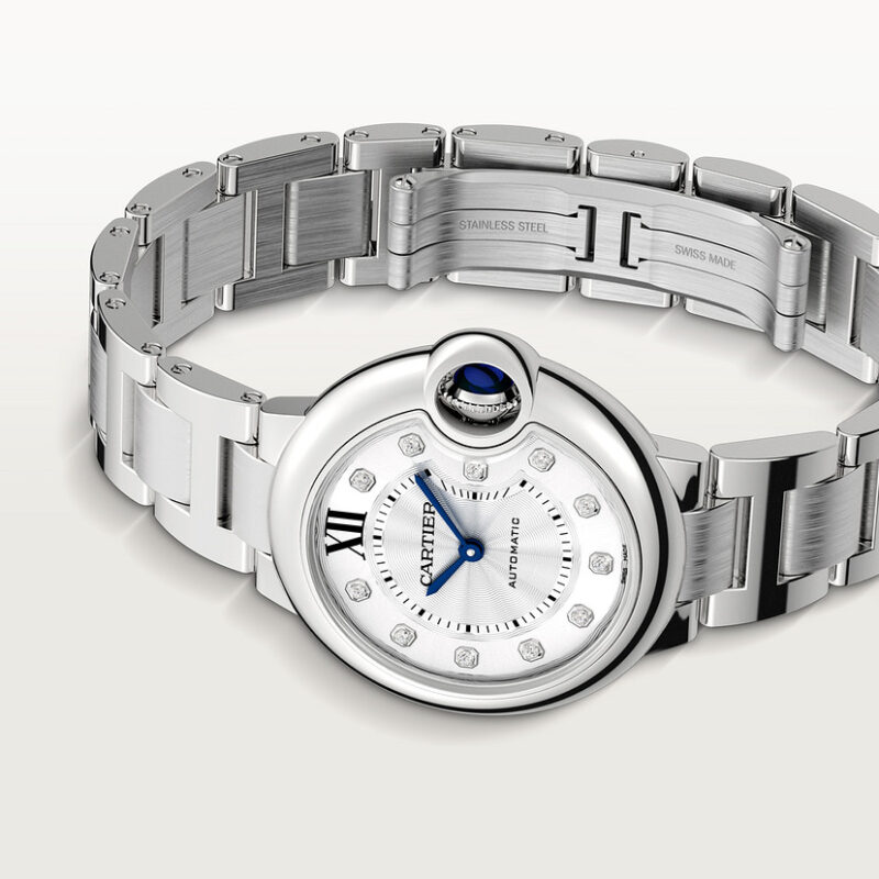 BALLON BLEU DE CARTIER WATCH 33 MM STEEL DIAMONDS CRW4BB0021 - Image 9