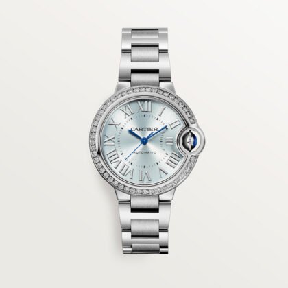 BALLON BLEU DE CARTIER WATCH 33 MM STEEL DIAMONDS CRW4BB0028