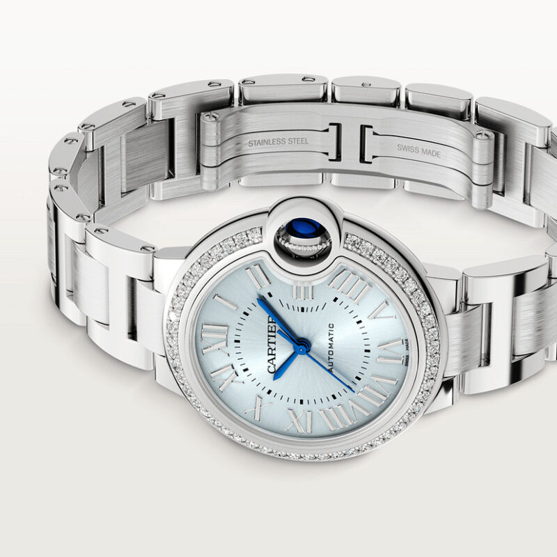 BALLON BLEU DE CARTIER WATCH 33 MM STEEL DIAMONDS CRW4BB0028 - Image 5
