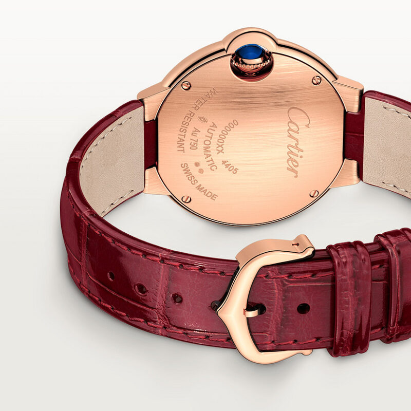 BALLON BLEU DE CARTIER WATCH 33 MM ROSE GOLD DIAMONDS LEATHER CRWJBB0080 - Image 2