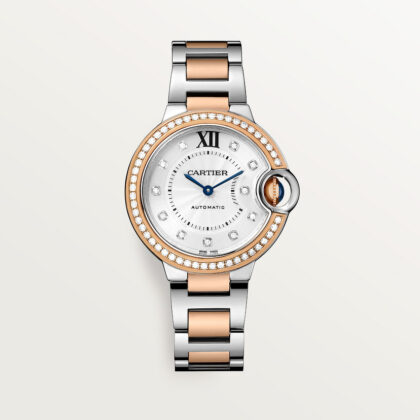 BALLON BLEU DE CARTIER WATCH 33 MM ROSE GOLD STEEL DIAMONDS CRW3BB0023