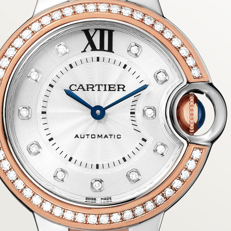 BALLON BLEU DE CARTIER WATCH 33 MM ROSE GOLD STEEL DIAMONDS CRW3BB0023 - Image 6