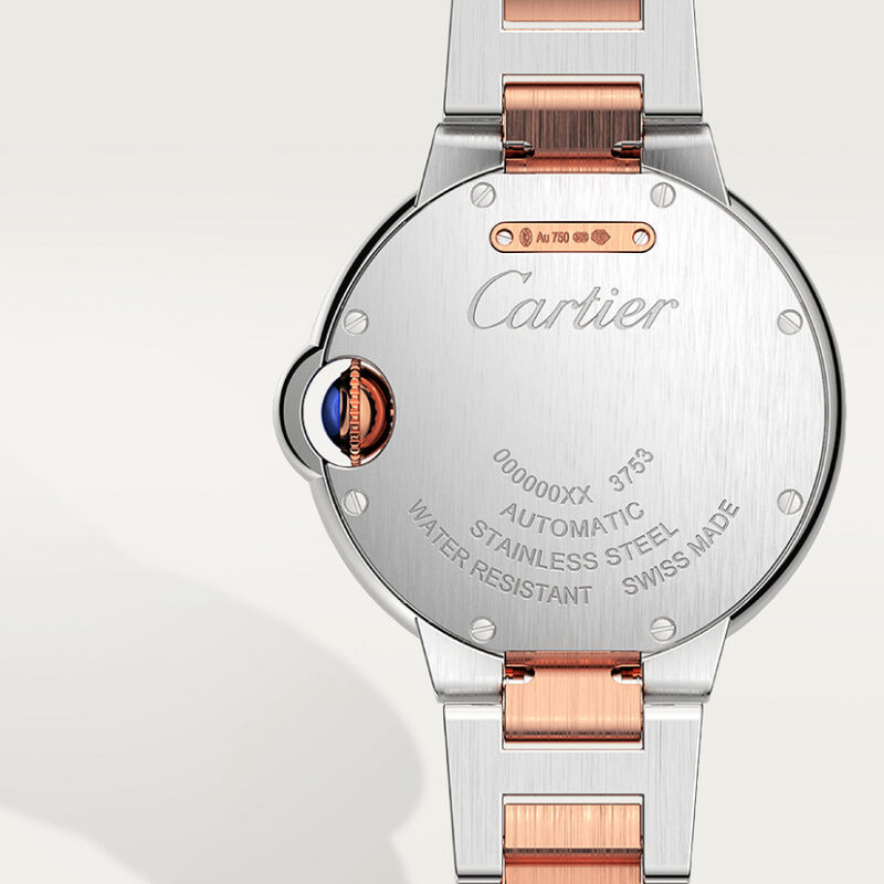 BALLON BLEU DE CARTIER WATCH 33 MM ROSE GOLD STEEL DIAMONDS CRW3BB0021 - Image 2
