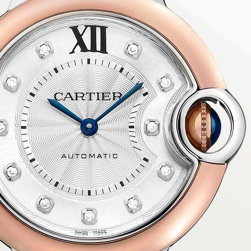 BALLON BLEU DE CARTIER WATCH 33 MM ROSE GOLD STEEL DIAMONDS CRW3BB0021 - Image 4