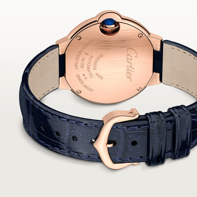 BALLON BLEU DE CARTIER WATCH 33 MM ROSE GOLD DIAMONDS LEATHER CRWGBB0052 - Image 3