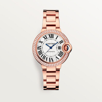 BALLON BLEU DE CARTIER WATCH 33 MM ROSE GOLD DIAMONDS CRWJBB0066