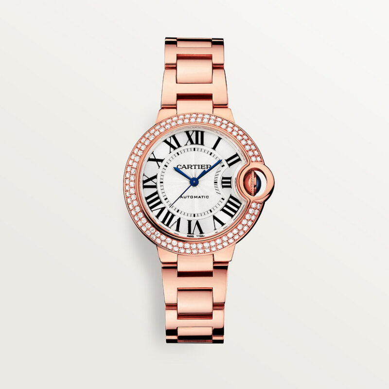 BALLON BLEU DE CARTIER WATCH 33 MM ROSE GOLD DIAMONDS CRWJBB0066