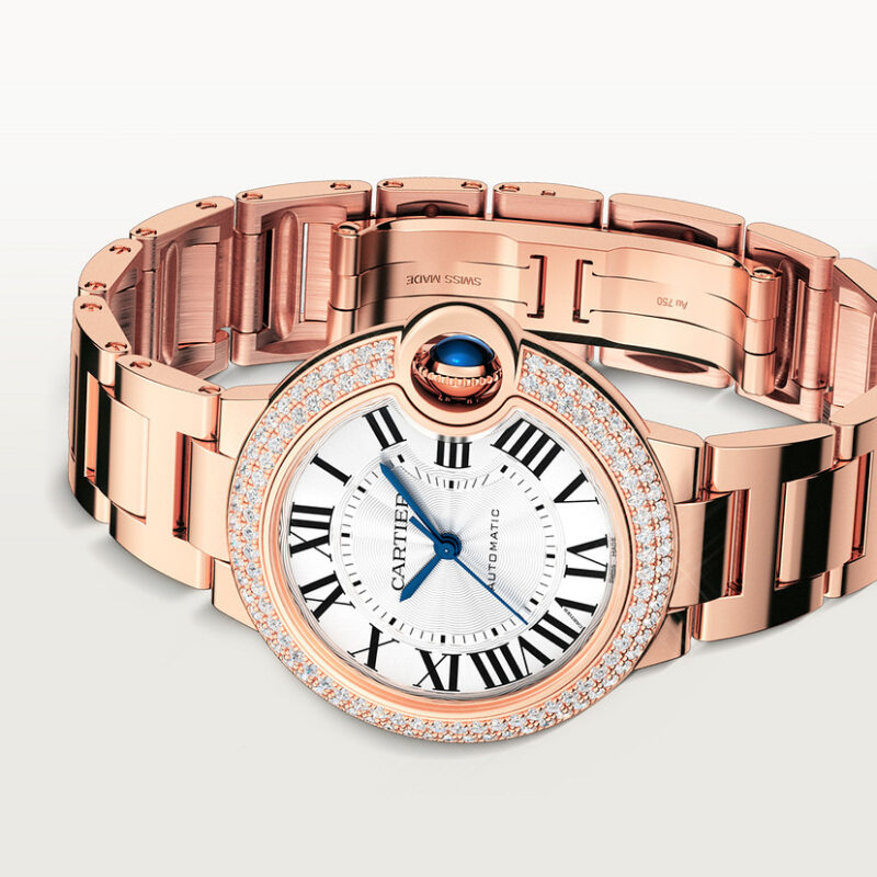 BALLON BLEU DE CARTIER WATCH 33 MM ROSE GOLD DIAMONDS CRWJBB0066 - Image 4