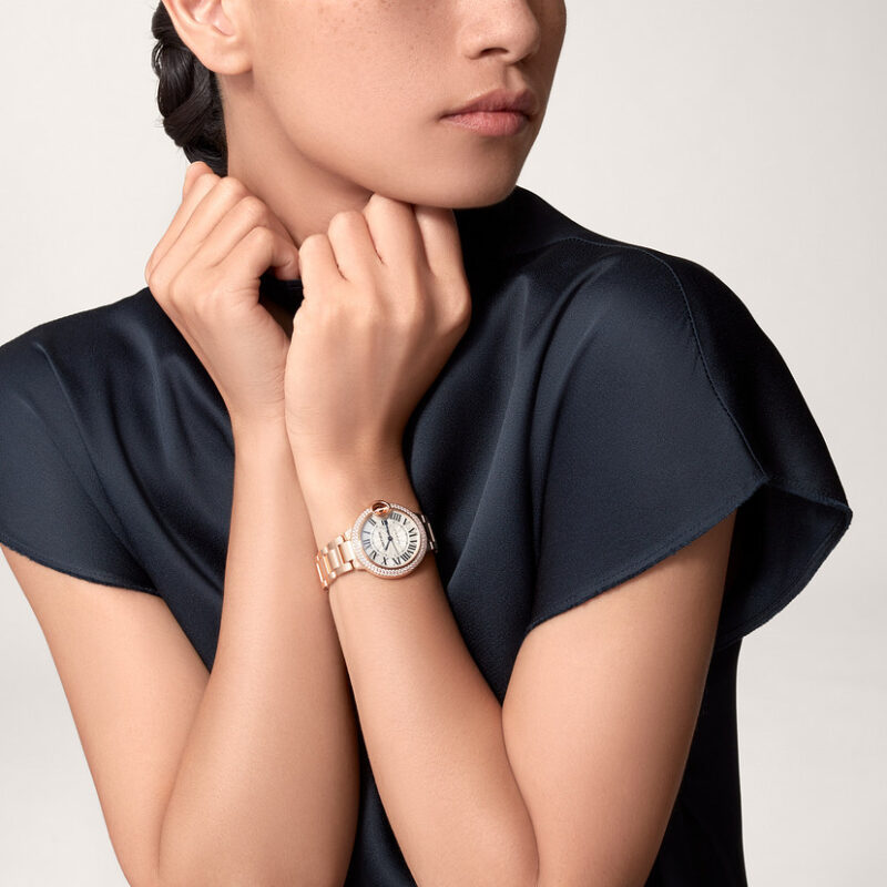 BALLON BLEU DE CARTIER WATCH 33 MM ROSE GOLD DIAMONDS CRWJBB0066 - Image 7