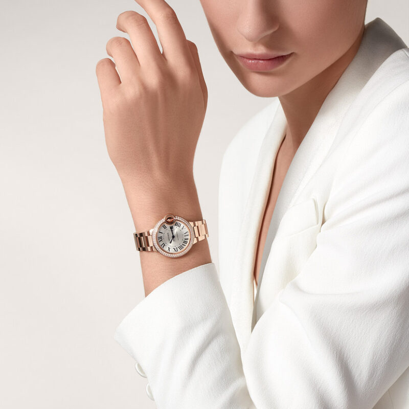 BALLON BLEU DE CARTIER WATCH 33 MM ROSE GOLD DIAMONDS CRWJBB0066 - Image 8