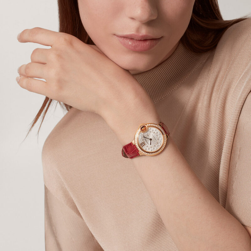 BALLON BLEU DE CARTIER WATCH 33 MM ROSE GOLD DIAMONDS CRWJBB0082 - Image 7