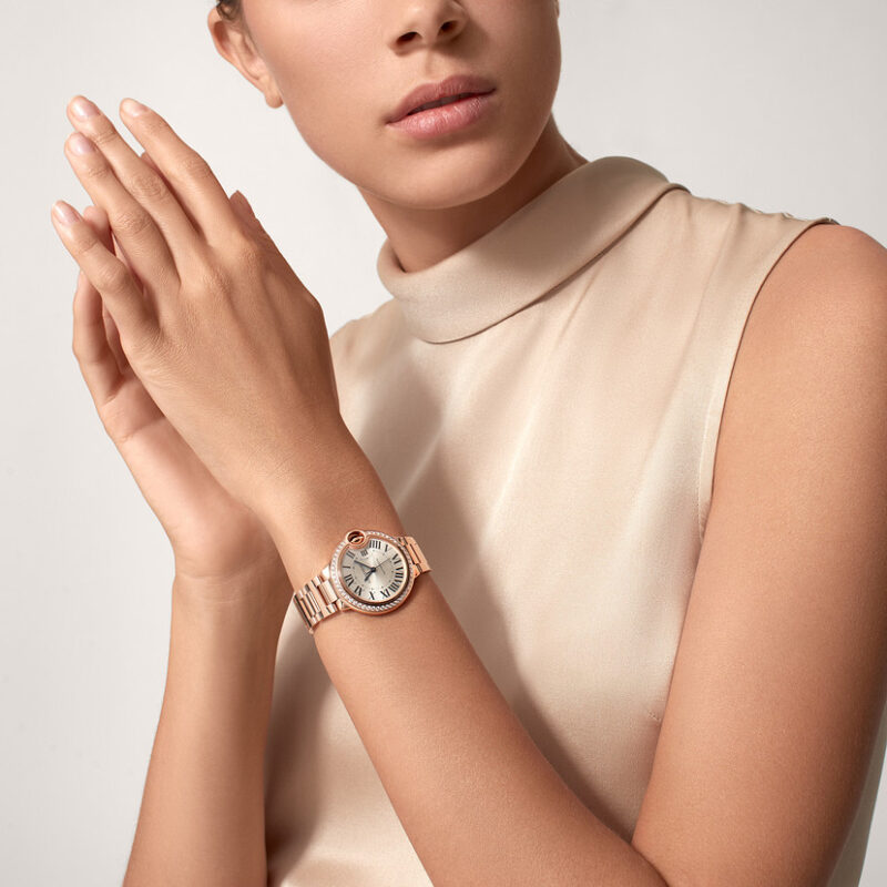 BALLON BLEU DE CARTIER WATCH 33 MM ROSE GOLD DIAMONDS CRWJBB0063 - Image 7