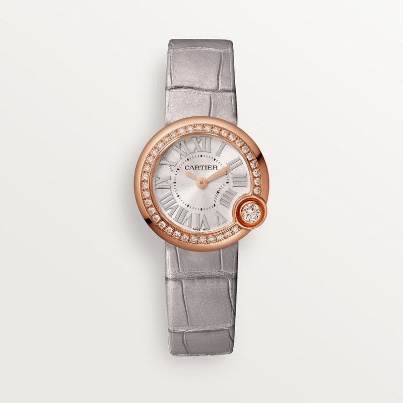 BALLON BLANC DE CARTIER WATCH 26MM QUARTZ MOVEMENT ROSE GOLD DIAMONDS LEATHER CRWJBL0006