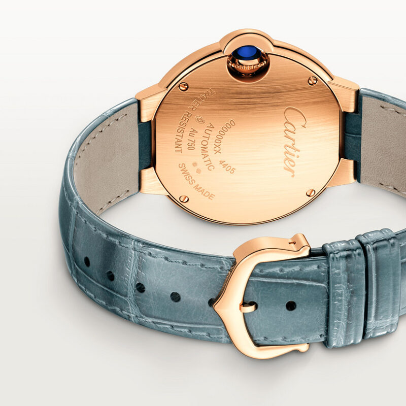 BALLON BLEU DE CARTIER WATCH 33 MM 18K ROSE GOLD DIAMONDS LEATHER CRWJBB0076 - Image 3