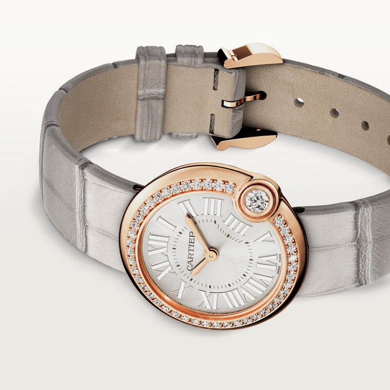 BALLON BLANC DE CARTIER WATCH 30MM QUARTZ MOVEMENT ROSE GOLD DIAMONDS LEATHER CRWJBL0008 - Image 3