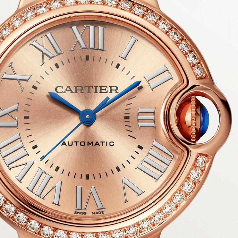 BALLON BLEU DE CARTIER WATCH 33 MM 18K ROSE GOLD DIAMONDS CRWJBB0077 - Image 6