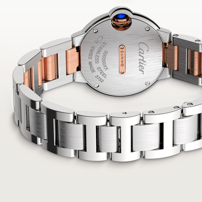 BALLON BLEU DE CARTIER WATCH 28 MM ROSE GOLD STEEL DIAMONDS CRW3BB0025 - Image 4