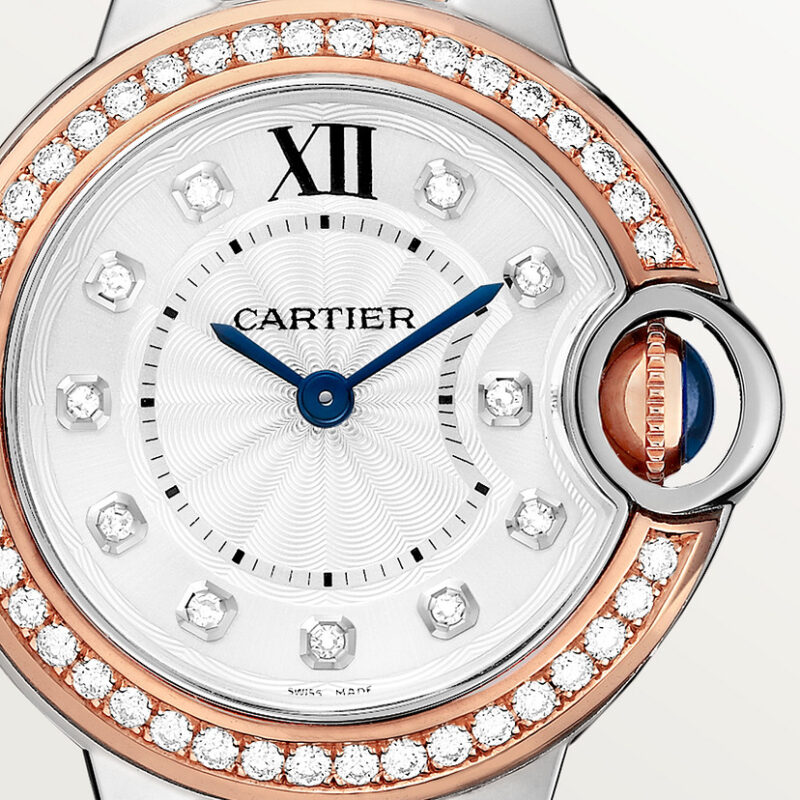BALLON BLEU DE CARTIER WATCH 28 MM ROSE GOLD STEEL DIAMONDS CRW3BB0025 - Image 7
