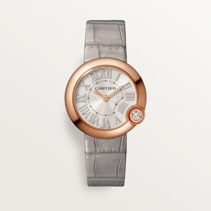 BALLON BLANC DE CARTIER WATCH 30MM QUARTZ MOVEMENT ROSE GOLD DIAMOND LEATHER CRWGBL0005