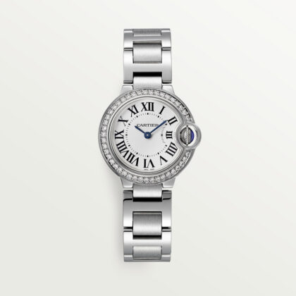 BALLON BLEU DE CARTIER WATCH 28MM QUARTZ MOVEMENT STEEL DIAMONDS CRW4BB0015