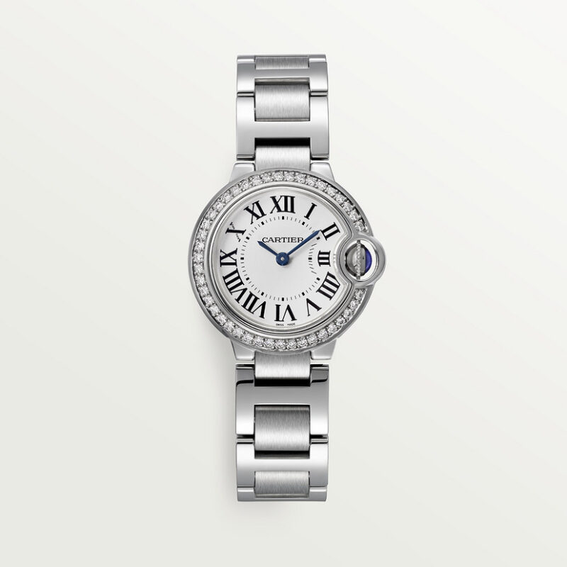 BALLON BLEU DE CARTIER WATCH 28MM QUARTZ MOVEMENT STEEL DIAMONDS CRW4BB0015 - Image 2