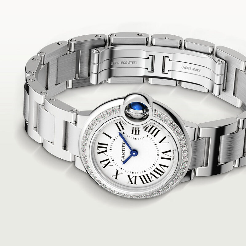 BALLON BLEU DE CARTIER WATCH 28MM QUARTZ MOVEMENT STEEL DIAMONDS CRW4BB0015 - Image 6