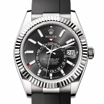 ROLEX SKY-DWELLER OYSTER 42 MM WHITE GOLD BRIGHT BLACK DIAL M336239-0002