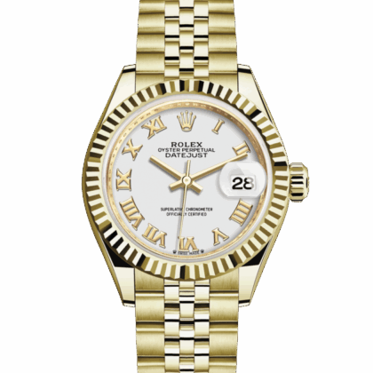 ROLEX LADY-DATEJUST OYSTER 28 MM YELLOW GOLD WHITE DIAL M279178-0030