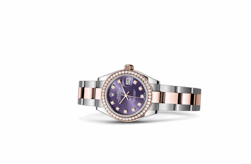 ROLEX LADY-DATEJUST OYSTER 28 MM OYSTERSTEEL EVEROSE GOLD AND DIAMONDS AUBERGINE DIAL M279381RBR-0016 - Image 2