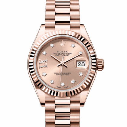 ROLEX LADY-DATEJUST OYSTER 28 MM EVEROSE GOLD ROS??-COLOUR DIAL M279175-0029