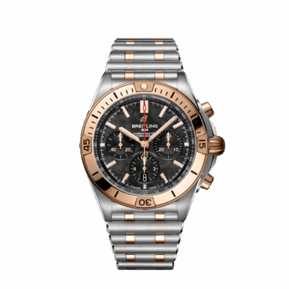 BREITLING CHRONOMAT B01 42 STAINLESS STEEL 18K RED GOLD BLACK MOTHER-OF-PEARL UB01341A1B1U1