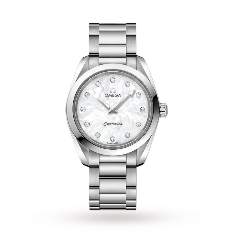 OMEGA SEAMASTER AQUA TERRA 150M LADIES 28MM QUARTZ DIAMOND DOT WATCH O22010286055001