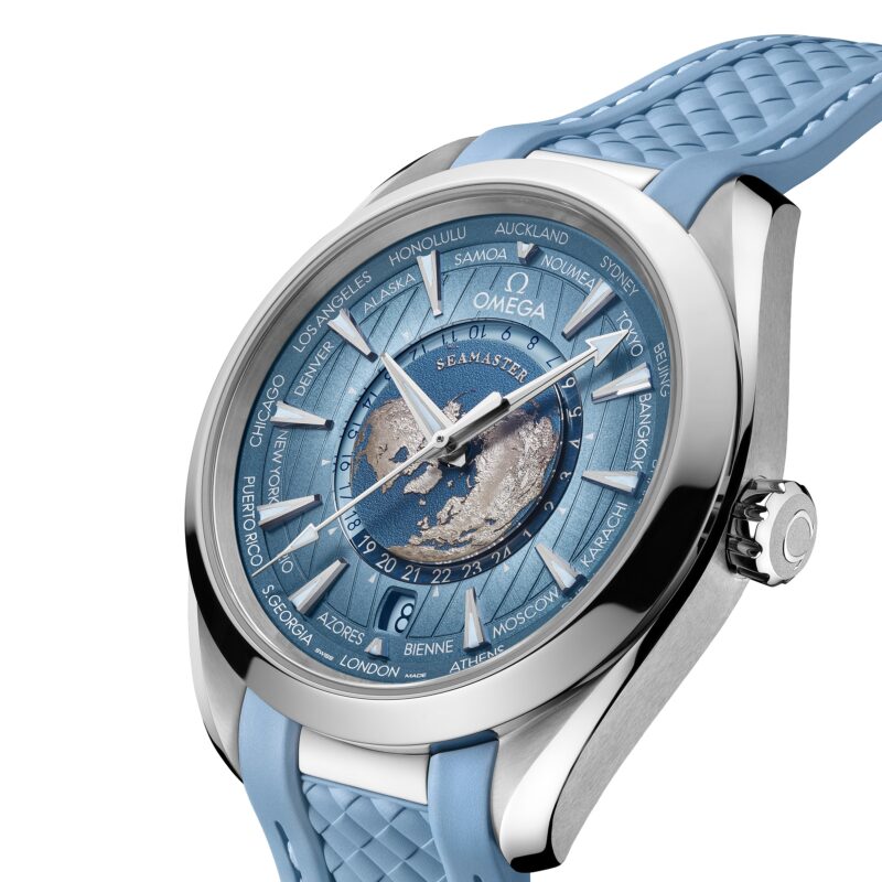 OMEGA SEAMASTER AQUA TERRA 150M CO AXIAL MASTER CHRONOMETER GMT WORLDTIMER 43MM SUMMER BLUE O22012432203002 - Image 3