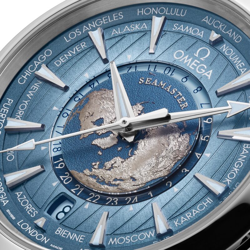 OMEGA SEAMASTER AQUA TERRA 150M CO AXIAL MASTER CHRONOMETER GMT WORLDTIMER 43MM SUMMER BLUE O22012432203002 - Image 6