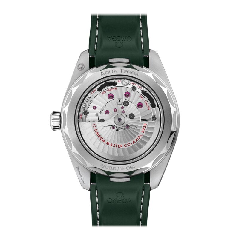OMEGA SEAMASTER AQUA TERRA 150M CO AXIAL MASTER CHRONOMETER GMT WORLDTIMER 43MM MENS WATCH GREEN RUBBER O22032432210001 - Image 2