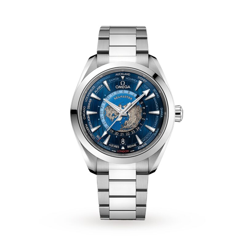 OMEGA SEAMASTER AQUA TERRA 150M CO AXIAL GMT WORLDTIMER 43MM MENS WATCH O22010432203001