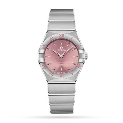 OMEGA CONSTELLATION QUARTZ STEEL 28MM LADIES WATCH PINK O13110286011001