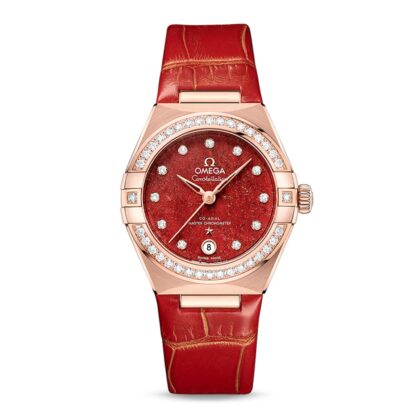 OMEGA CONSTELLATION CO AXIAL MASTER CHRONOMETER 29MM LADIES WATCH RED O13158292099005