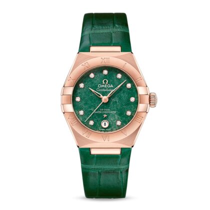OMEGA CONSTELLATION CO AXIAL MASTER CHRONOMETER 29MM LADIES WATCH GREEN O13153292099002