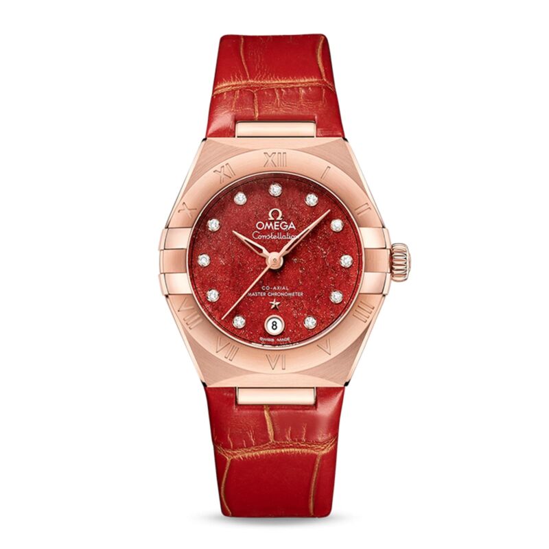 OMEGA CONSTELLATION CO AXIAL MASTER CHRONOMETER 29MM LADIES WATCH RED O13153292099003