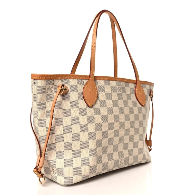 LOUIS VUITTON NEO NEVERFULL PM DAMIER AZUR CANVAS BEIGE INTERIOR GOLD HARDWARE - Image 3