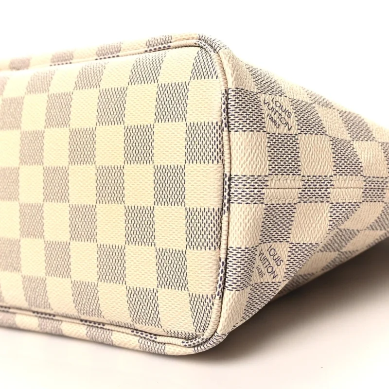 LOUIS VUITTON NEO NEVERFULL PM DAMIER AZUR CANVAS BEIGE INTERIOR GOLD HARDWARE - Image 5