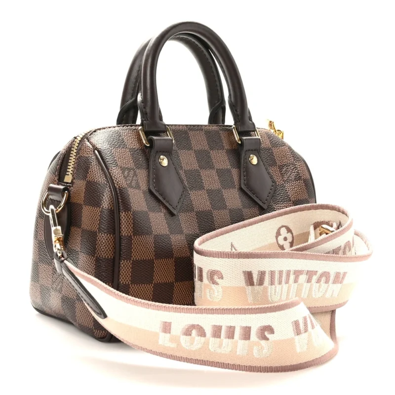 LOUIS VUITTON SPEEDY BANDOULIERE 20 DAMIER EBENE CANVAS BRASS HARDWARE - Image 3