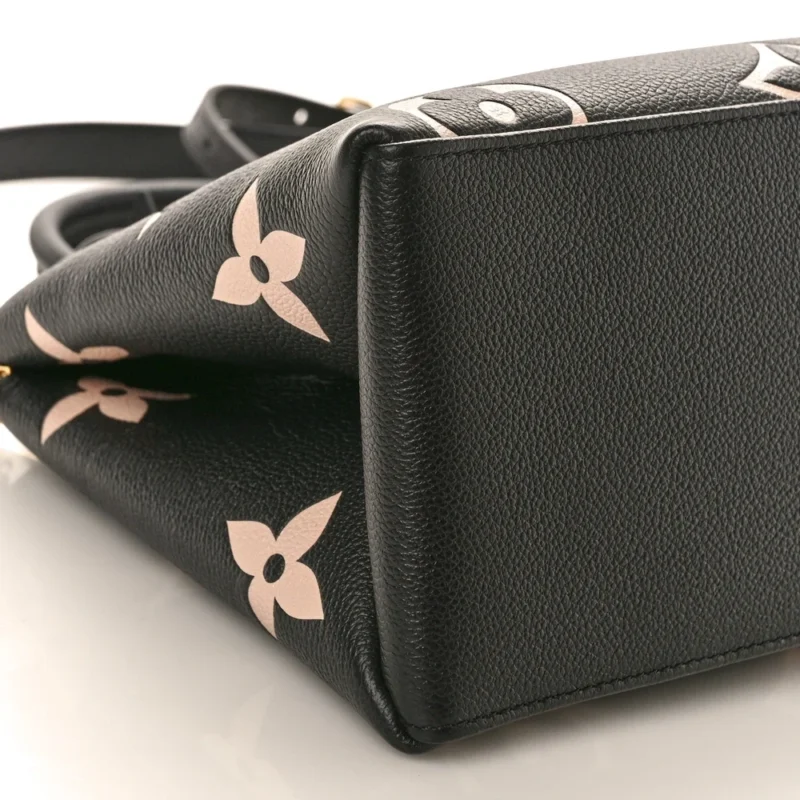LOUIS VUITTON PETIT PALAIS MM BLACK/BEIGE GIANT MONOGRAM EMPREINTE LEATHER GOLD HARDWARE - Image 4