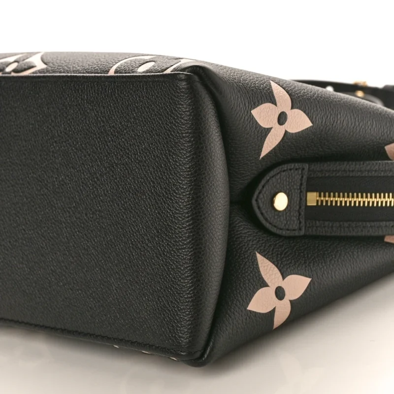 LOUIS VUITTON PETIT PALAIS MM BLACK/BEIGE GIANT MONOGRAM EMPREINTE LEATHER GOLD HARDWARE - Image 5