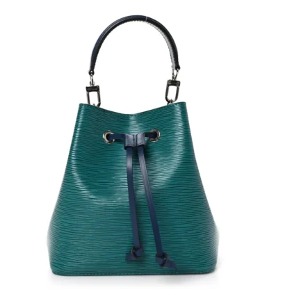 LOUIS VUITTON NEONOE BB EMERALD GREEN / INDIGO EPI LEATHER SILVER HARDWARE